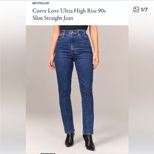 Abercrombie & Fitch Slim Straight Ultra High Rise Curve Love Jeans 8s (29)